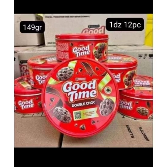 Biskuit Kaleng Good Time 277 gram - Double Choco, Kerenyahan Coklat untuk Camilan Lebaran