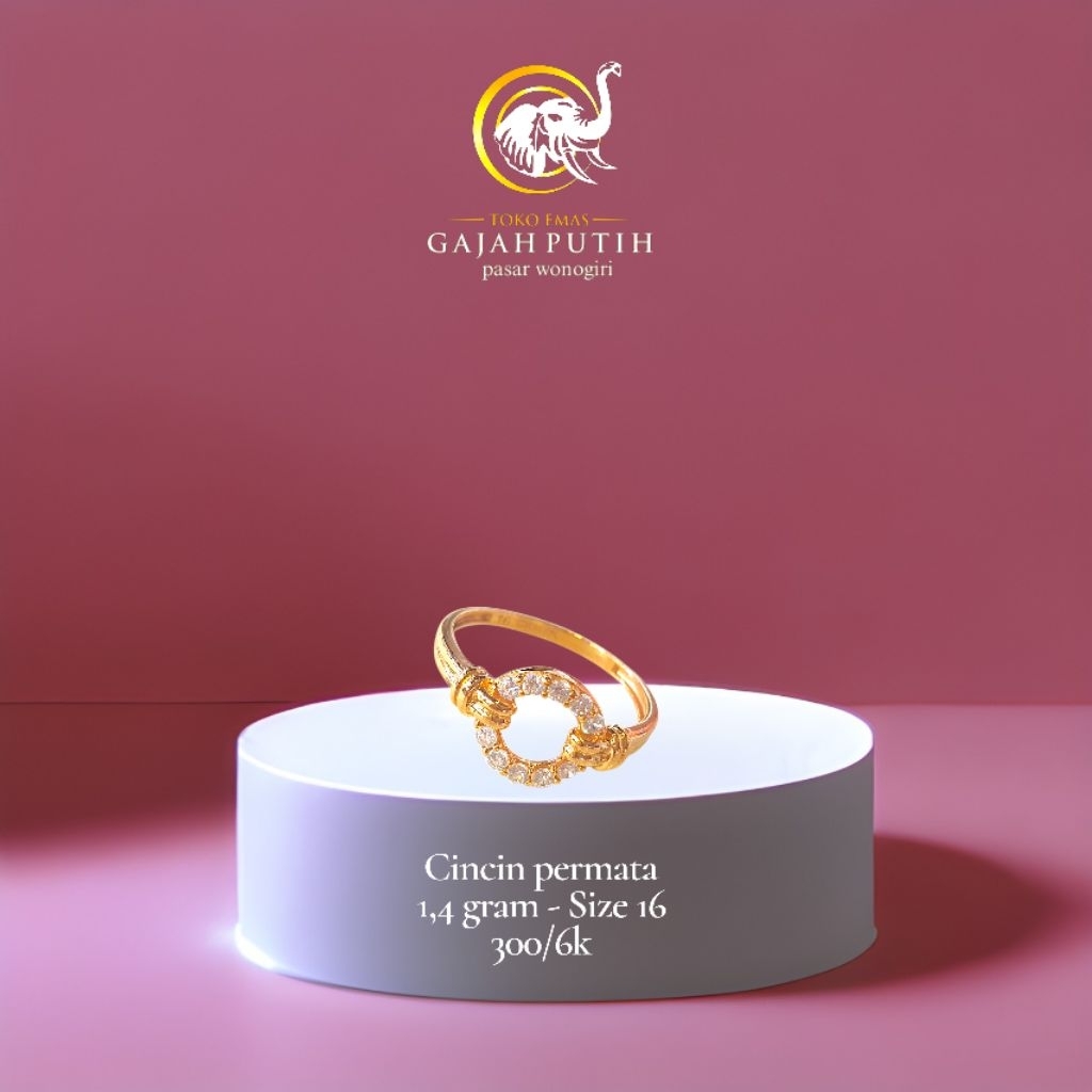 Cincin emas permata 1,4 gram
