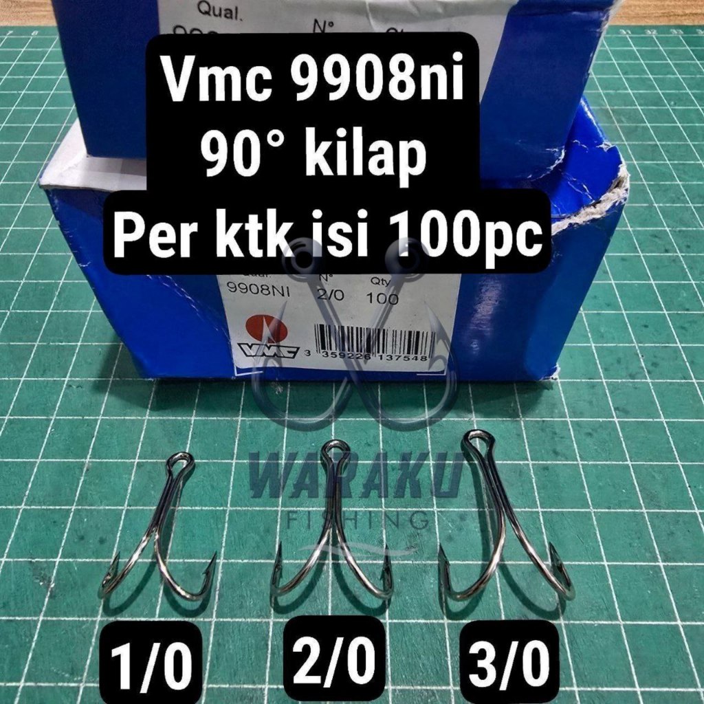 100 pcs Double Hook VMC 9908NI 1 box (KILAP)