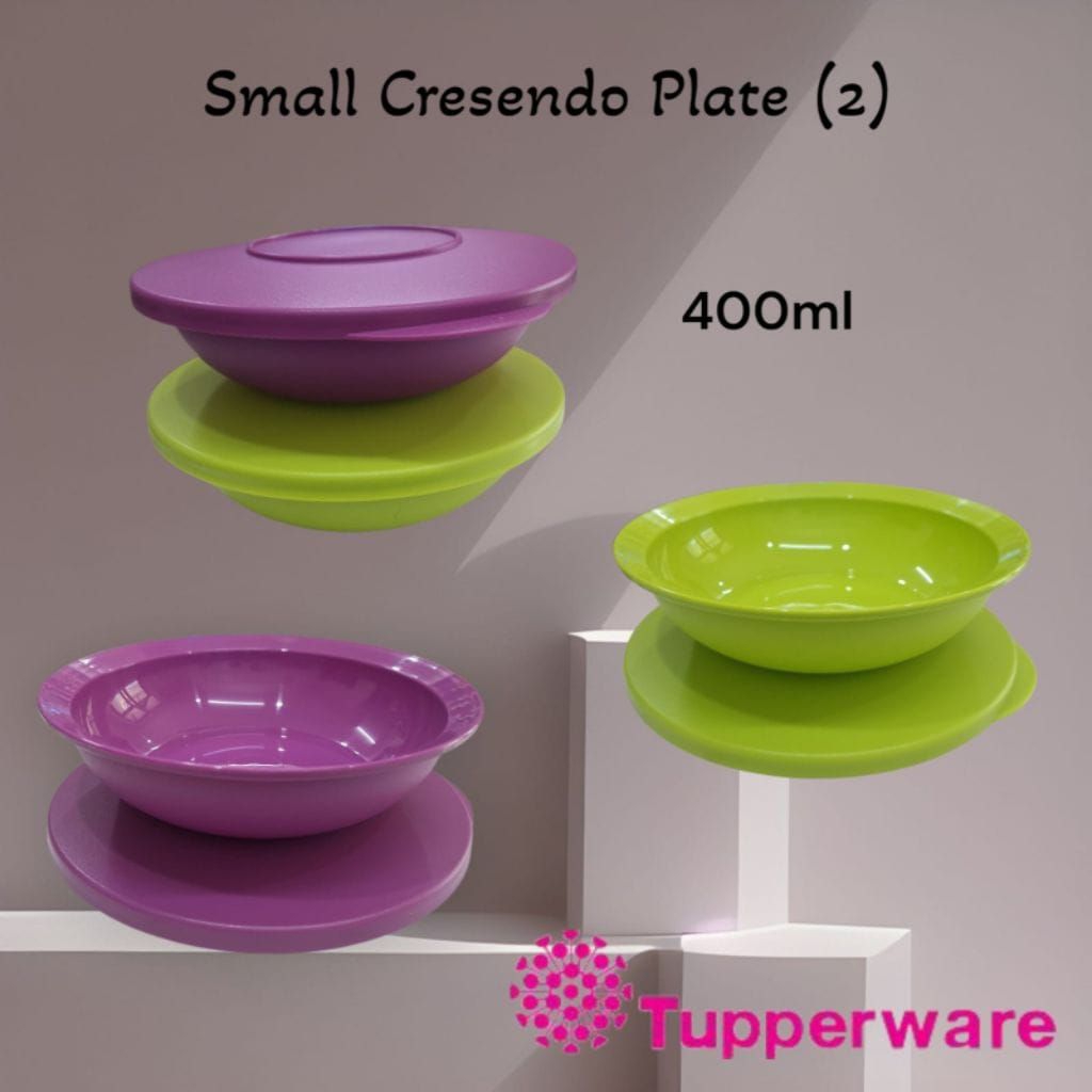 piring cresendo 400ml Tupperware baru piring makan Tupperware