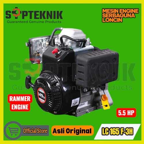Mesin Penggerak Bensin LC165F-3H 5.5HP 4 Langkah 8Nm LONCIN