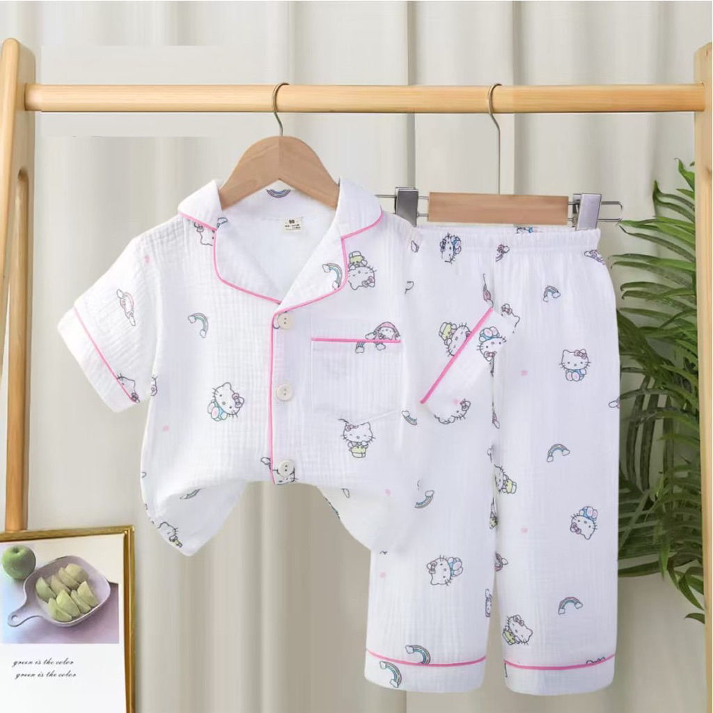 Piyama Anak Katun Muslin Premium Adem