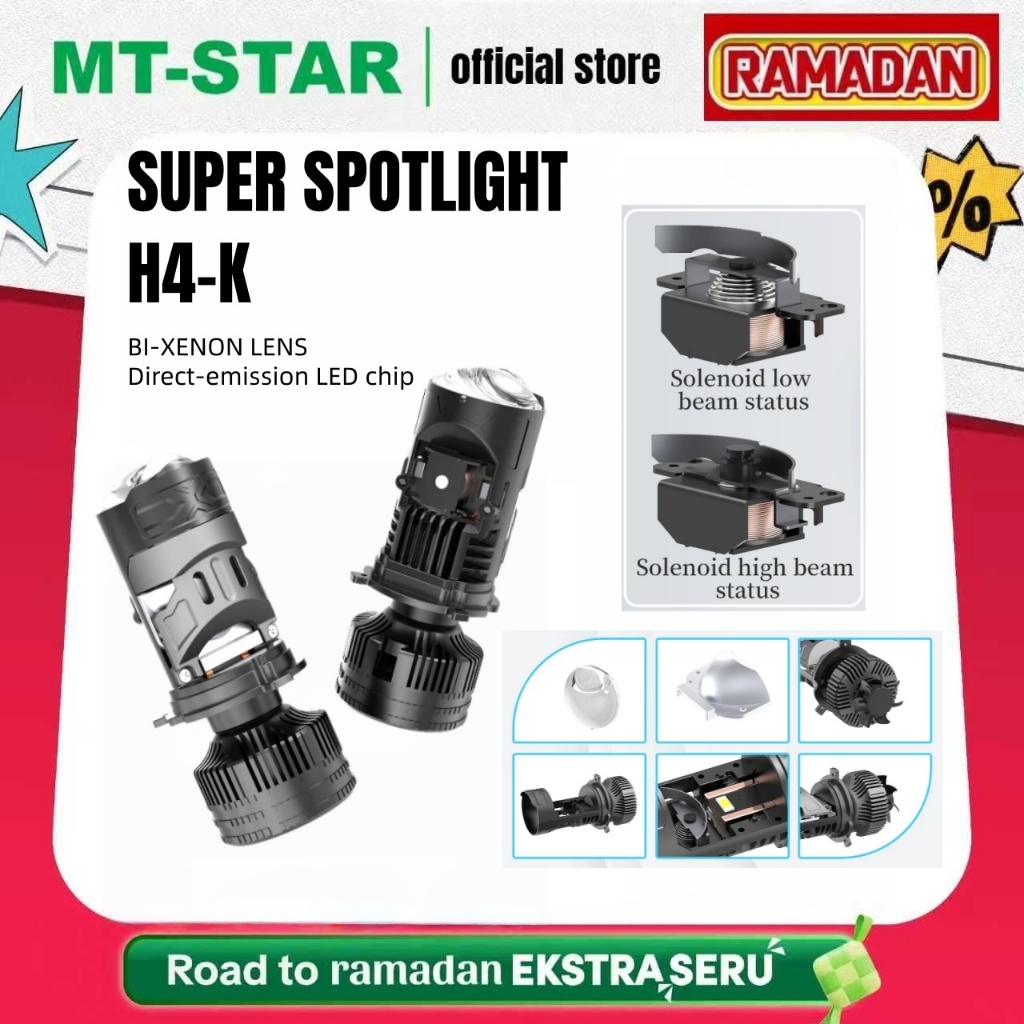 MT-STAR - Lampu Utama Socket H4DF1 LED Blue Lens
