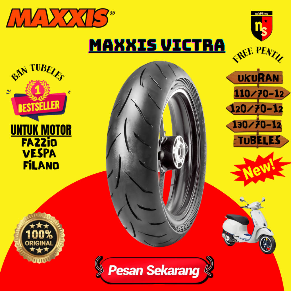 (READY STOCK) BAN MAXXIS VICTRA RING 12 ( 110/70 - 120/70 - 130/70 )  BAN MOTOR MATIC / BAN VESPA MA