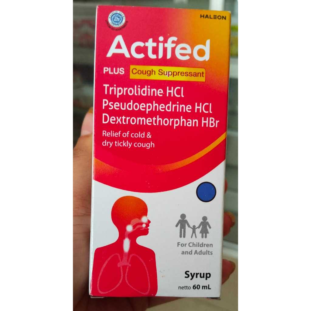 ACTIFED Plus Sirup 60ml Meringankan Pilek Batuk Triprolodine Pseudoephedrine Dextromethorphan