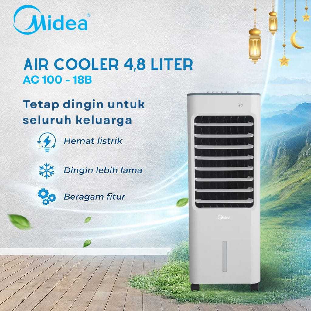 Midea| Air Cooler Portable 4.8L | AC Portable Low Watt | Air Cooler AC100-18B