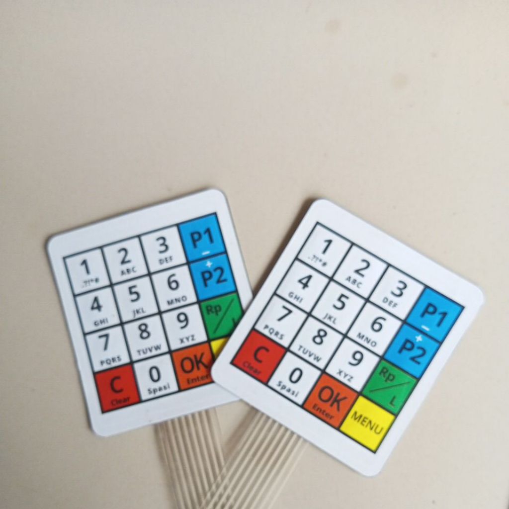 Paket 2pcs Tombol keypad Pom mini laminasi putih keypad pom mini digital laminasi putih tombol keypa