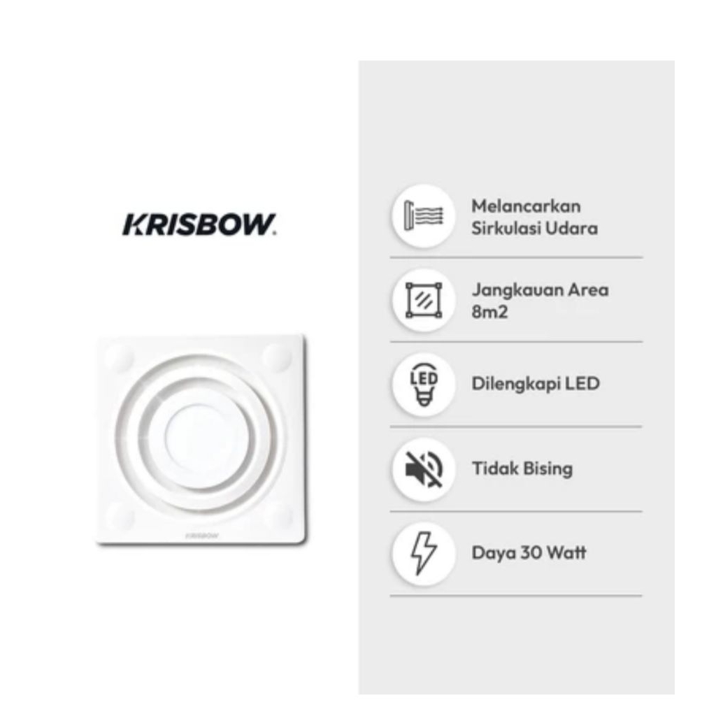 Krisbow 8 Inci Exhaust Fan Plafon Dengan Led.