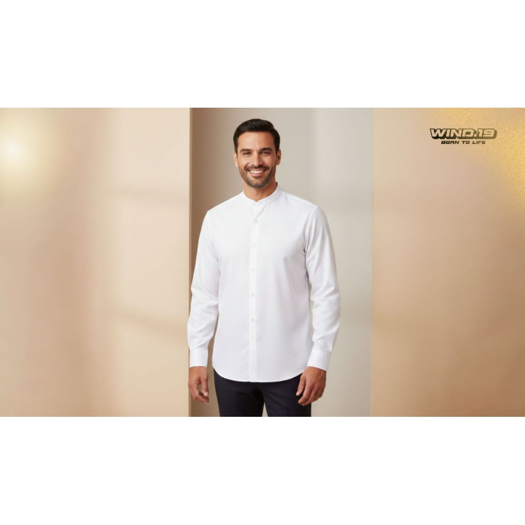 Baju Koko Pria Kemeja Koko Pria Lengan Panjang | Slim Fit | Kemeja Koko Putih
