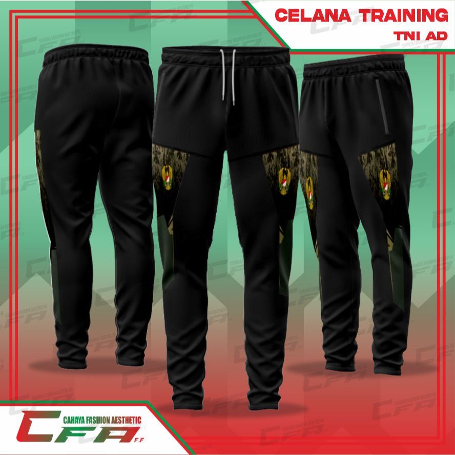 CFA CELANA TRAINING PANJANG PRIA BAHAN STRETCH PREMIUM LIST PRINTING OLAHRAGA UNISEX