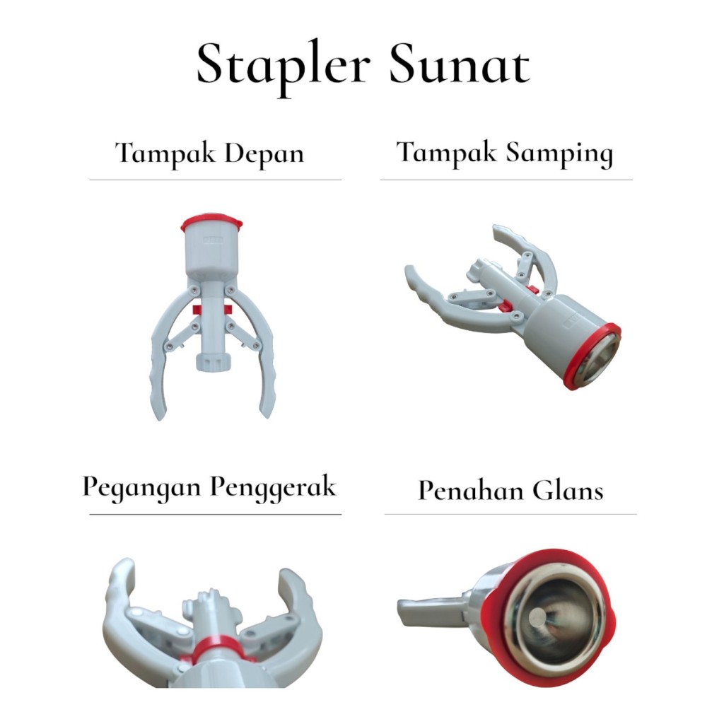 Stapler sunat sekali pakai/pengikat kabel/benang sutra/bola kapas yodium/perban elastis/kasa vaselin