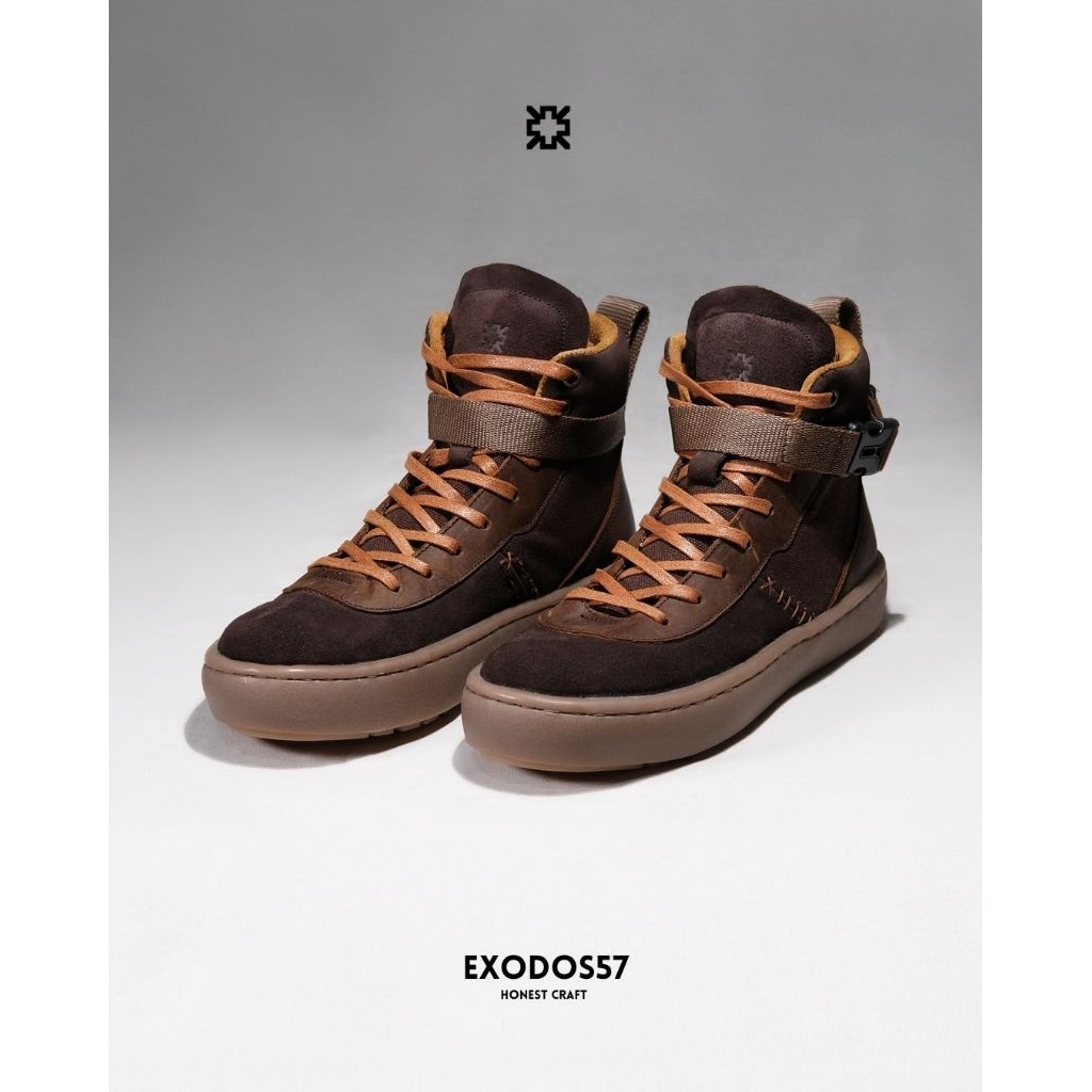 EXODOS57 - Sepatu Sneakers Kulit - KONGKOLI BROWN