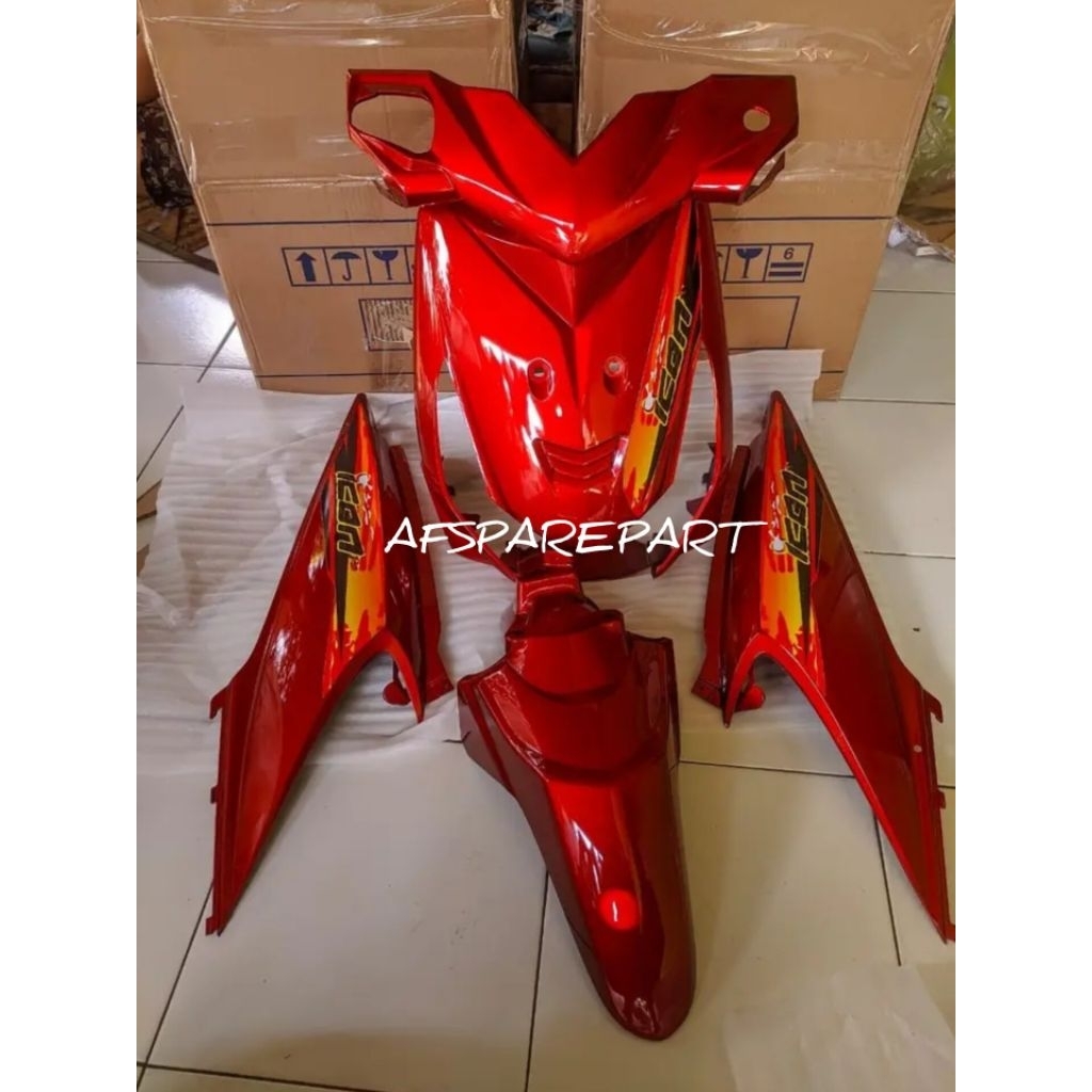 Coover full bodi halus beat karbu warna merah striping icon