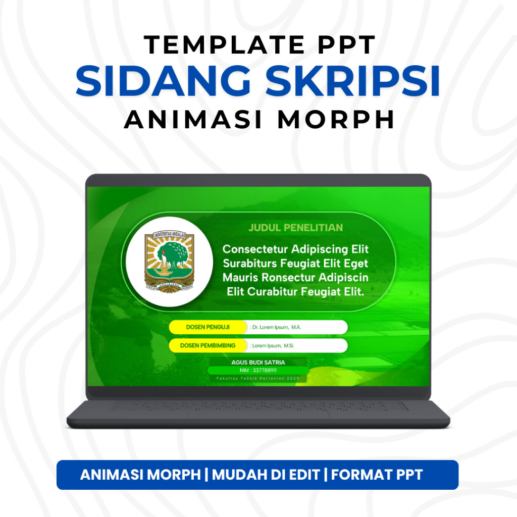 Template PPT Premium - Animasi Morph, Animasi Bergerak untuk Seminar & Sidang | PPT 5