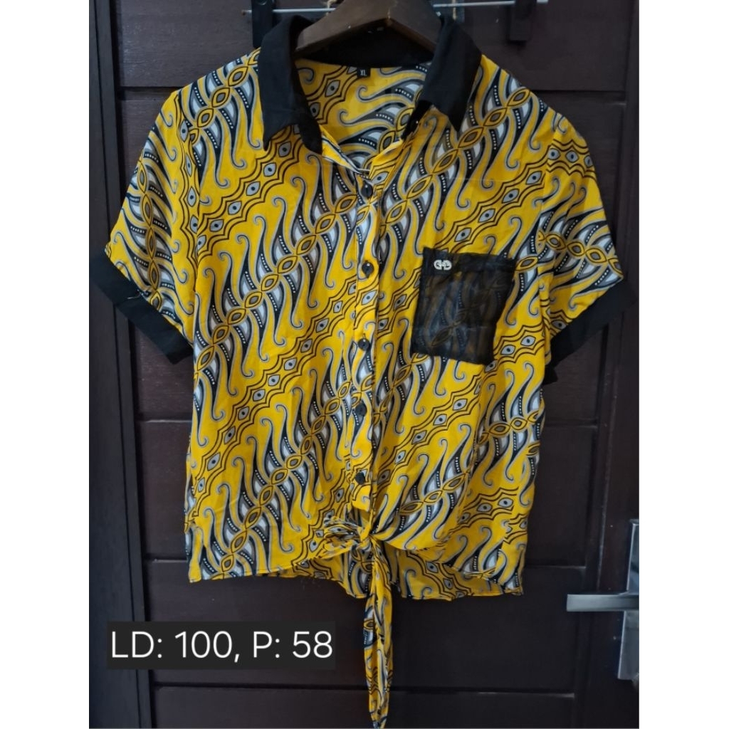Kemeja sifon / blouse motif batik PL