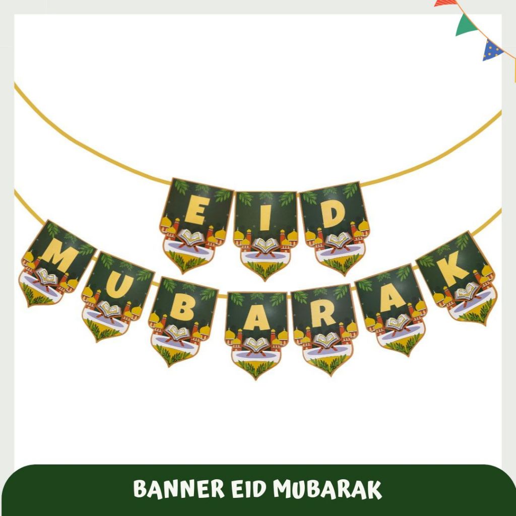 Banner Eid Mubarak / Banner Flag Eid Mubarak / Hiasan Lebaran