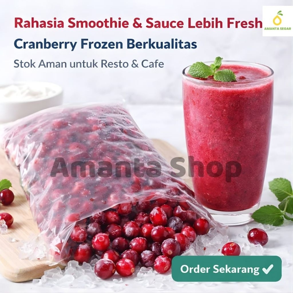 Amanta Segar Bogor | Buah Frozen Buah Cranberry Cran Berry Kranberi Kran Beri Freshly Frozen 1kg Coc