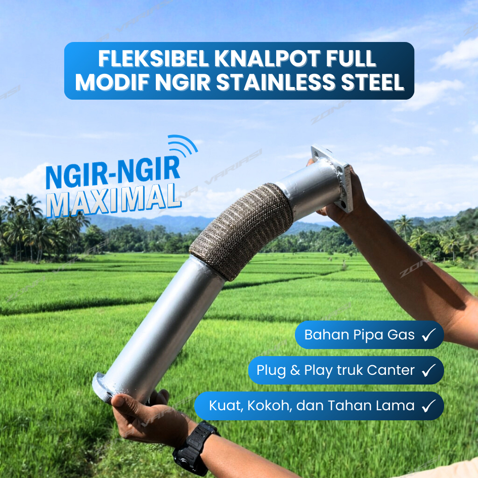 Fleksibel Knalpot Ngir Truk Canter Full Modifikasi PNP Tinggal Pasang Flexible Knalpot Material Pipa