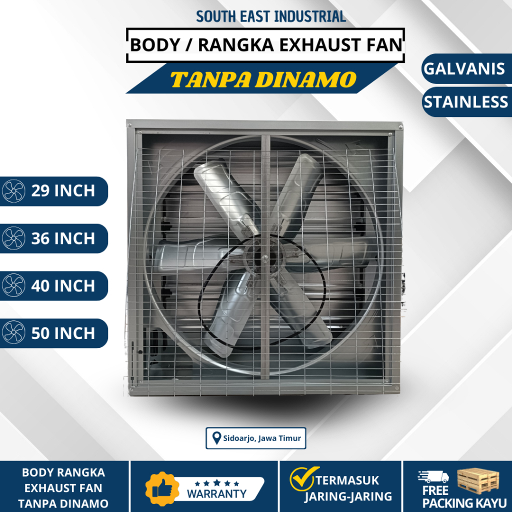 (TANPA DINAMO)  RANGKA BODY Exhaust Fan Box / Blower Kipas Industrial - Kandang Ayam | Gudang | Gree