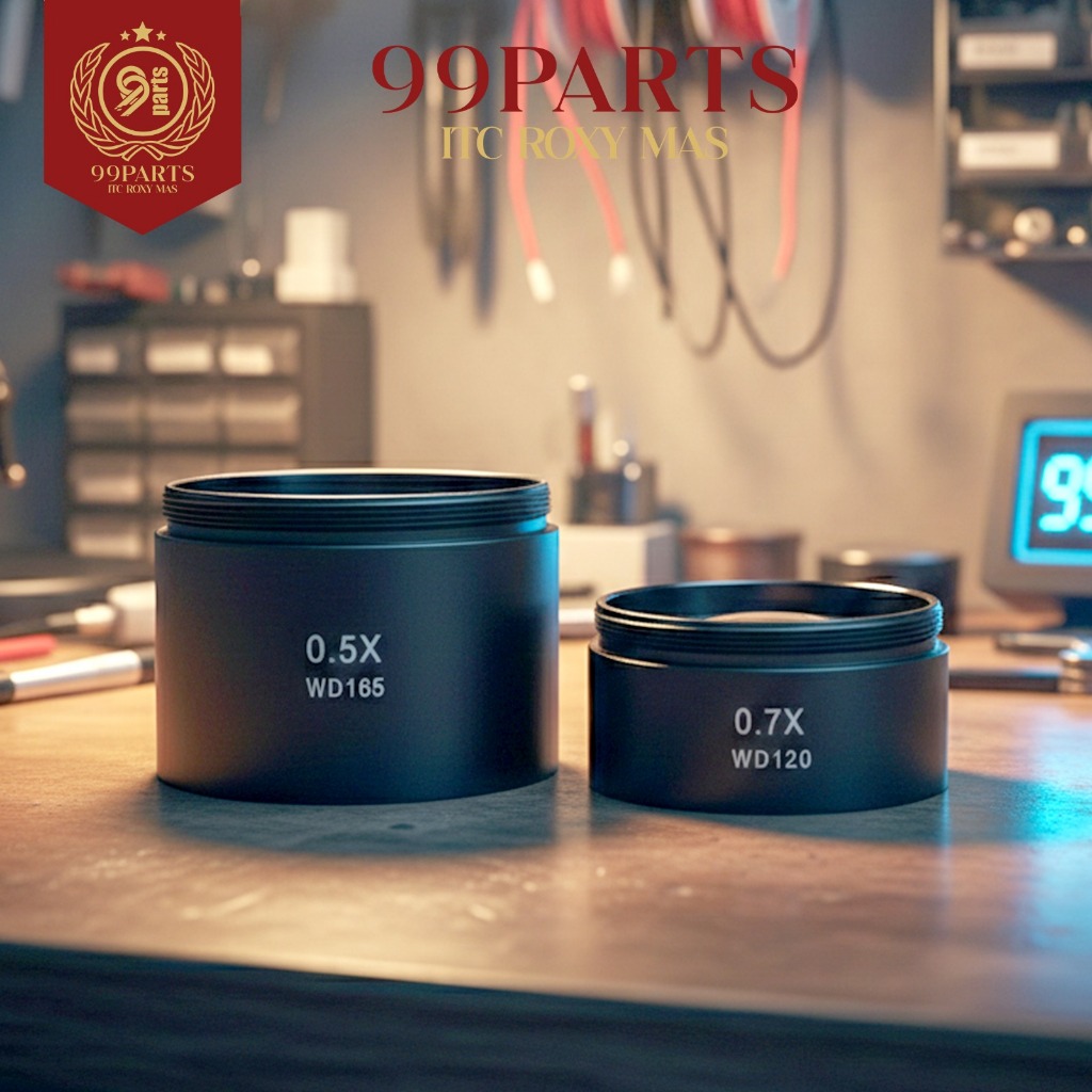99SPS - Lensa Peninggi Mikroskop 0.7x/ 0.75X / 0.5x / Lensa Bawah Mikroskop Universal / Lensa Pening