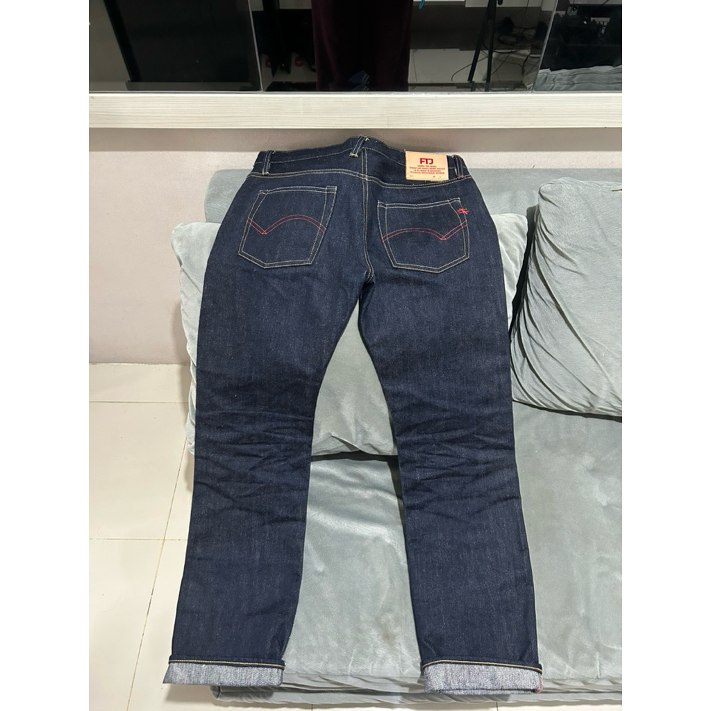 (preloved) FTJ - Fabric The Jeans - SX-V3 Tessaiga 19 OZ Raw Redline Selvedge Celana Panjang Denim U