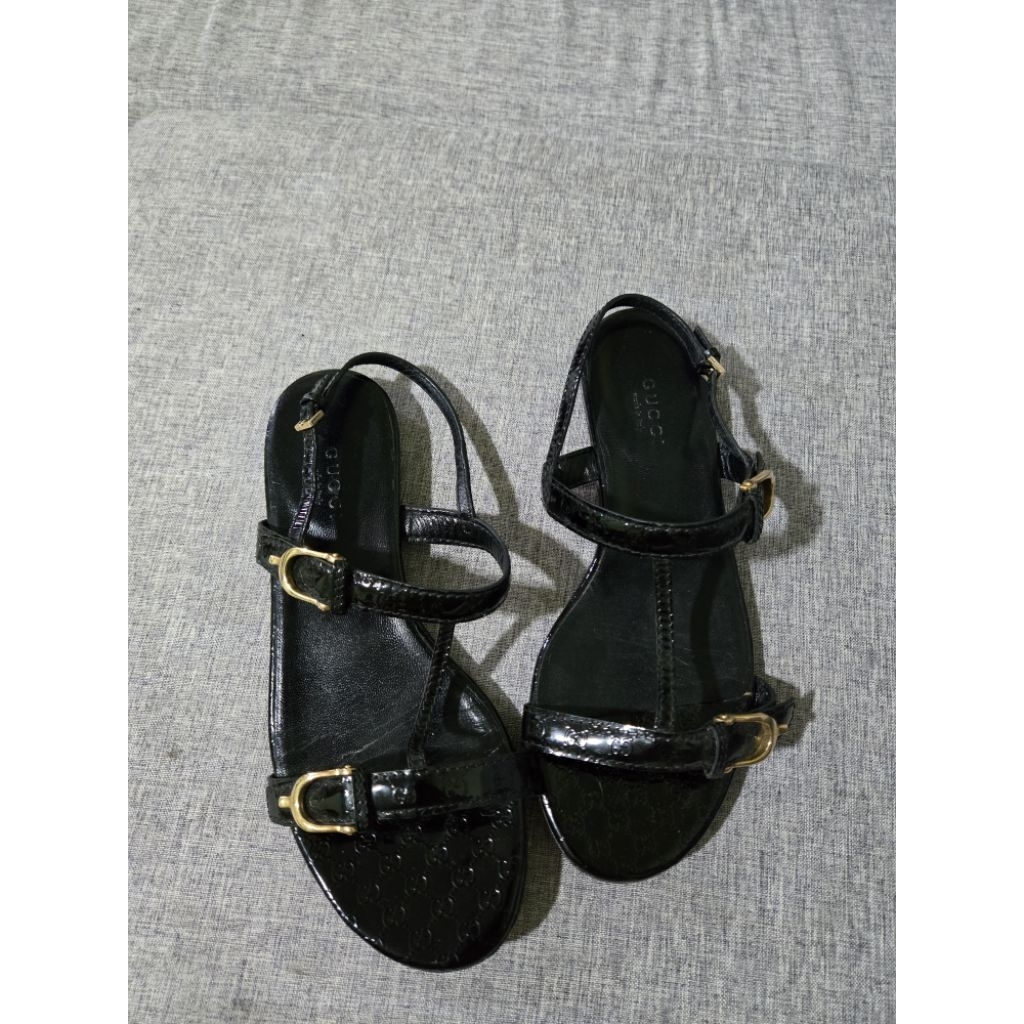 Sandal sepatu wanita gucon* bahan kulit seken prelove