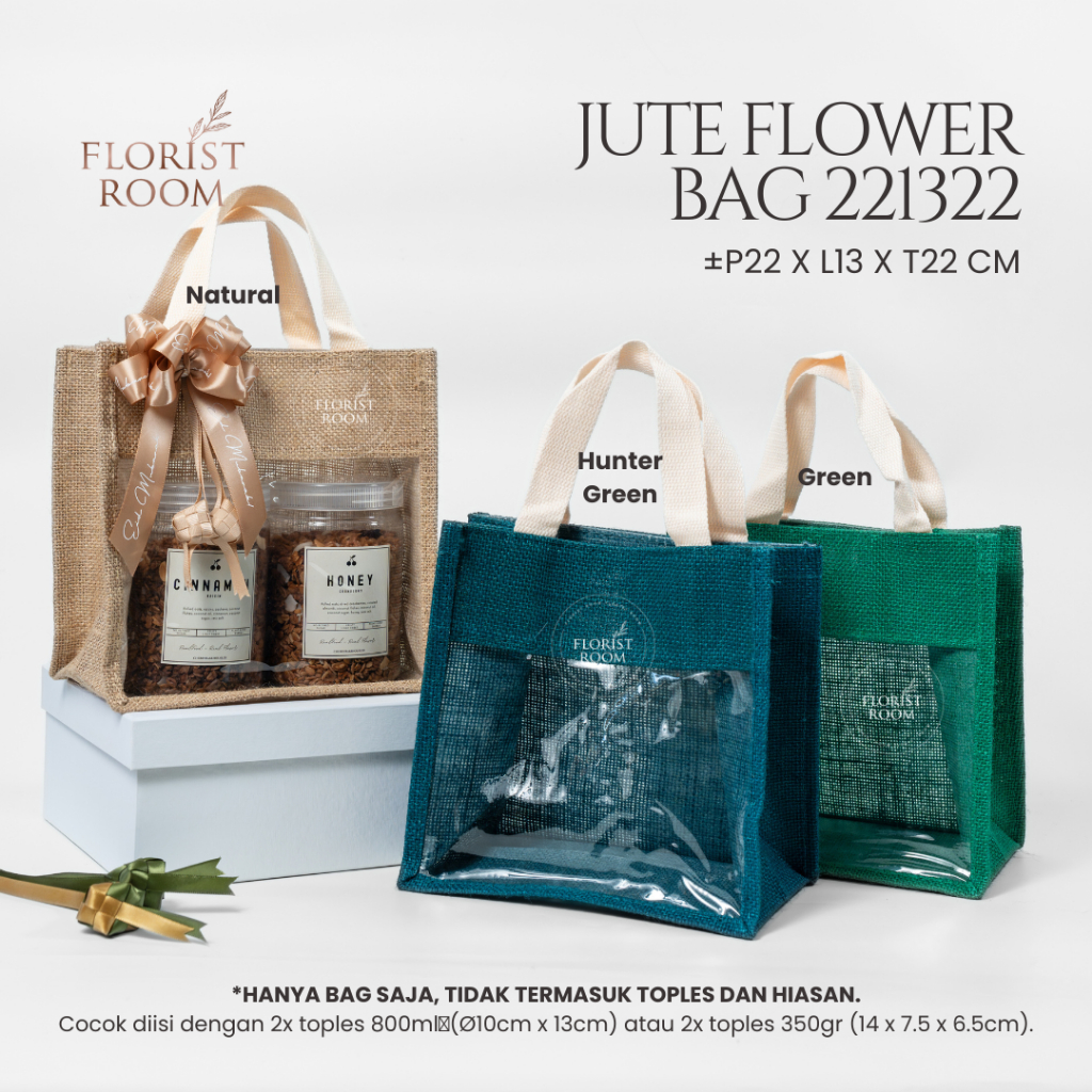 Jute Flower Bag 221322 - Goodie Bag - Hampers - Tas Hampers