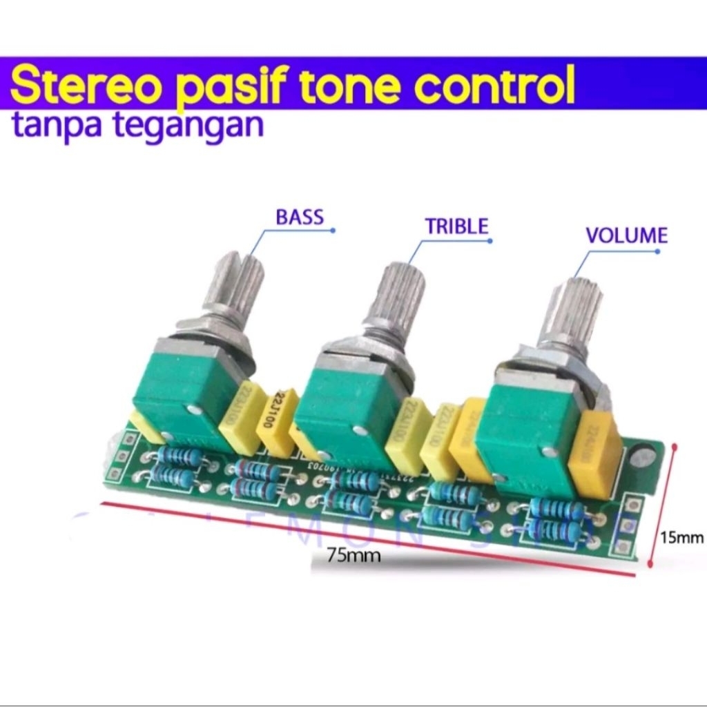 Kit Tone Control Stereo PASIF Tanpa Daya Tegangan Class D