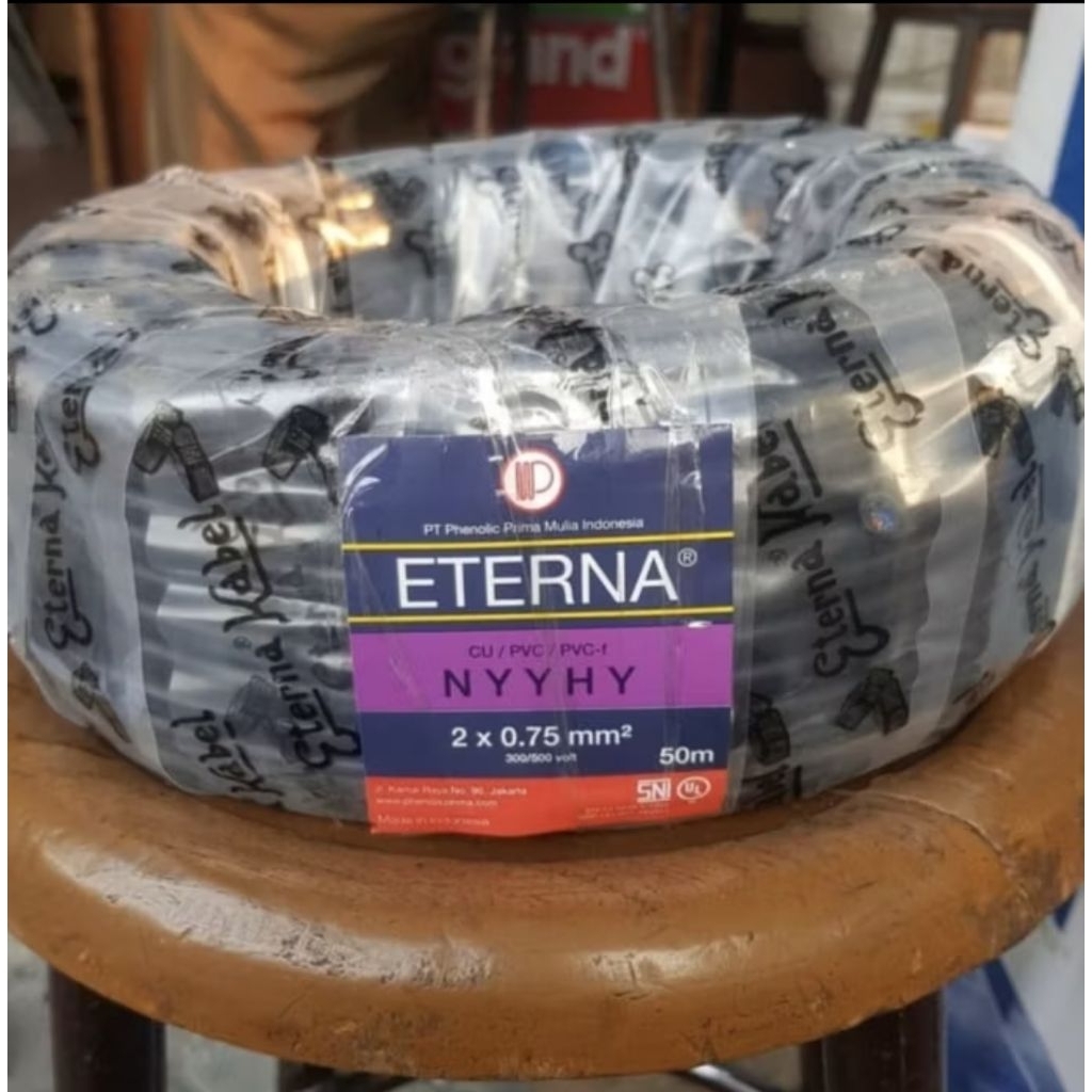 Kabel NYYHY 2x0,75 Eterna 50 mtr / Kabel serabu 2x0,75 Eterna