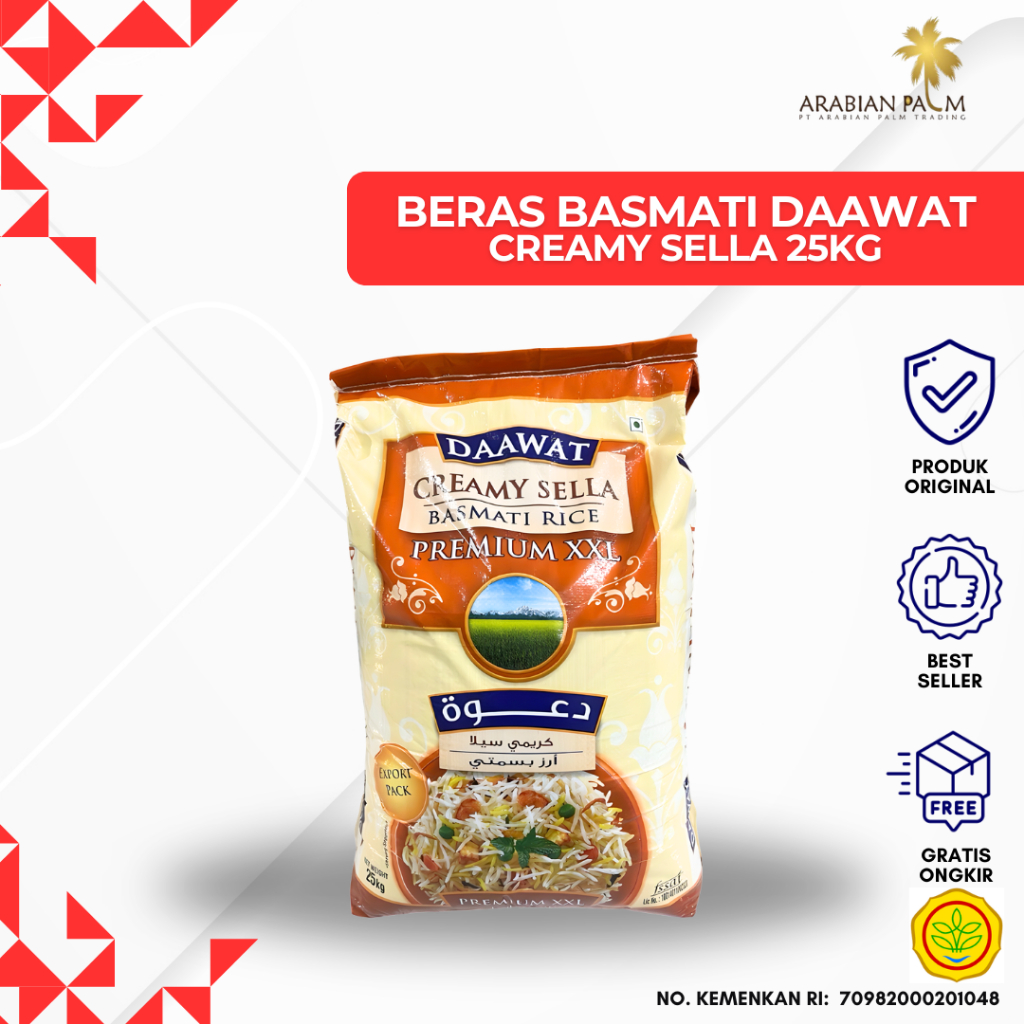 BERAS BASMATI DAAWAT CREAMY SELLA 1 KG / 25 KG | IMPOR INDIA