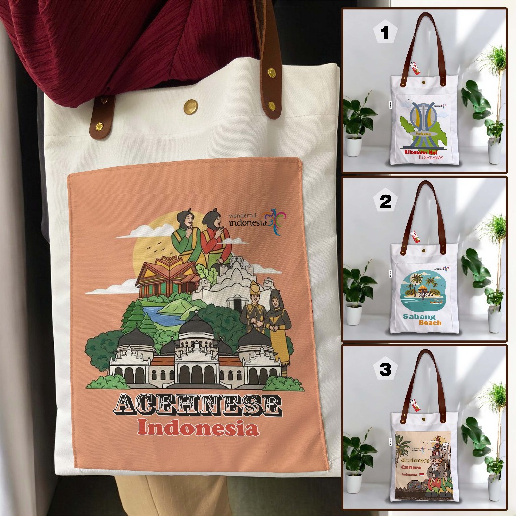 Tas Aceh Sabang Tote Kulit Sintetis Souvenir 010
