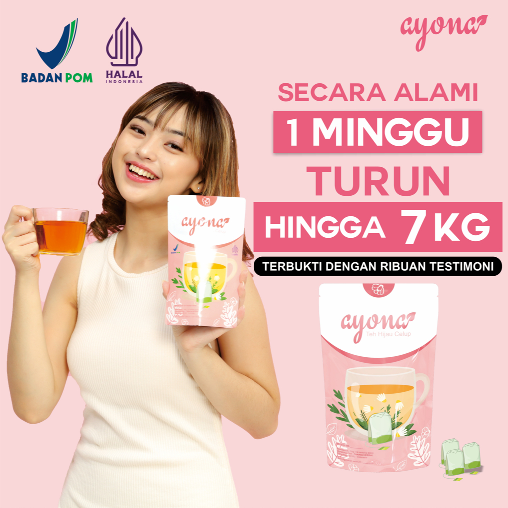 Ayona Teh Hijau Slimming Tea Teh diet pelangsing perut buncit detox penurun berat badan herbal alami