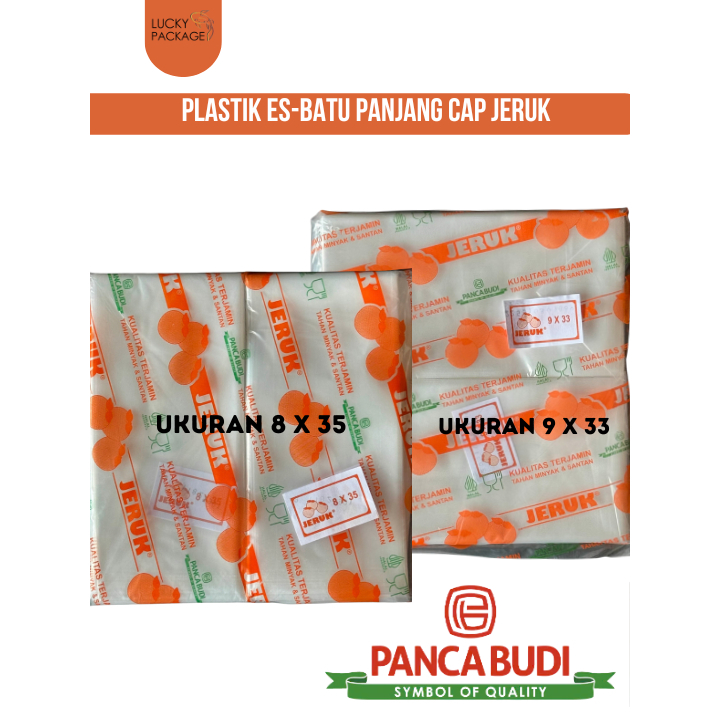 Ecer Plastik Es Batu Jeruk PE Lembut Uk 8x35, 9x33