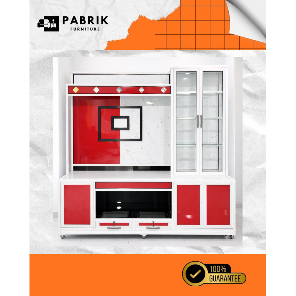 Buffet marmer aluminium acp tv + rak