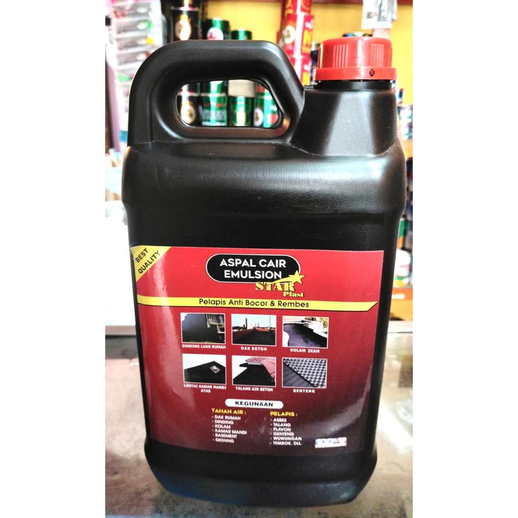 ASPAL CAIR STARPLAST 5 KG Waterproofing Emulsion Cat pelapis anti bocor Dak Rumah Kamar Mandi Kolam 