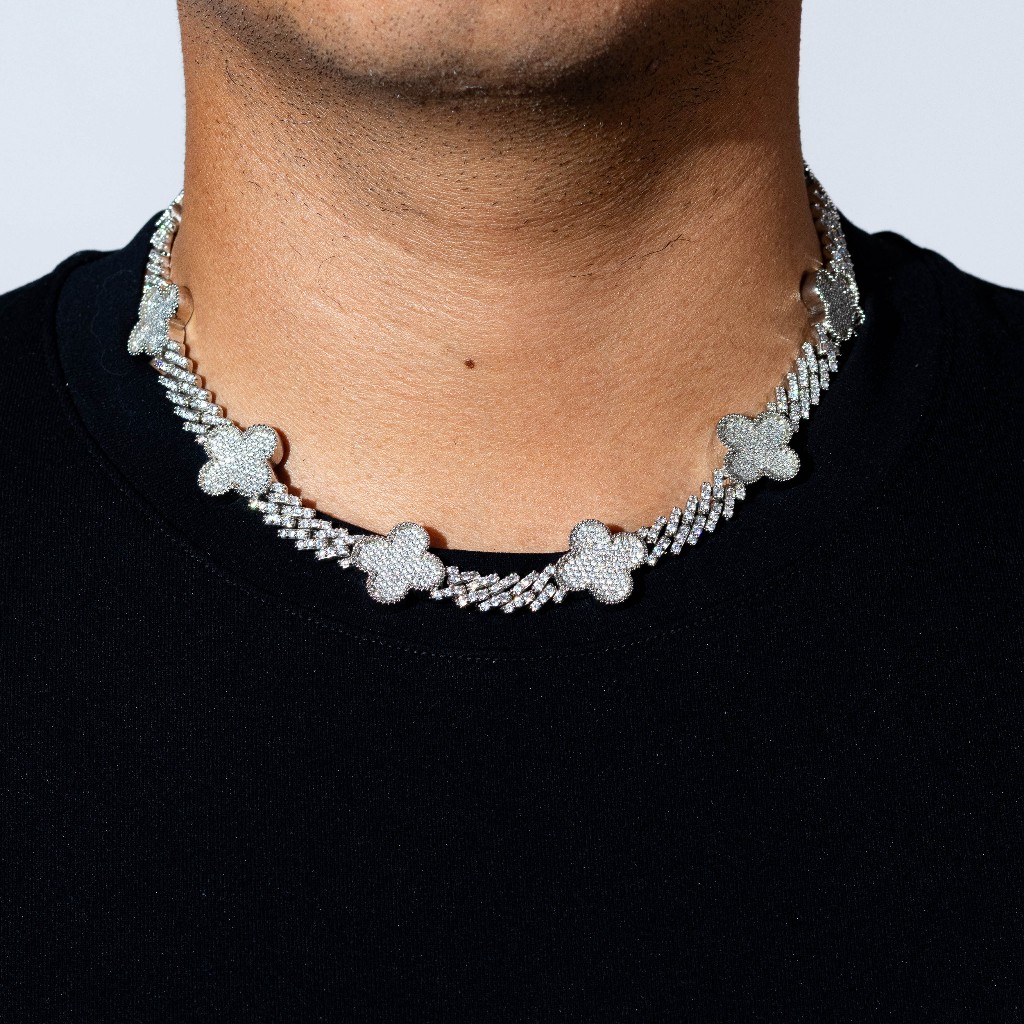 Mispacci - Kalung Clover Iced Out Chain