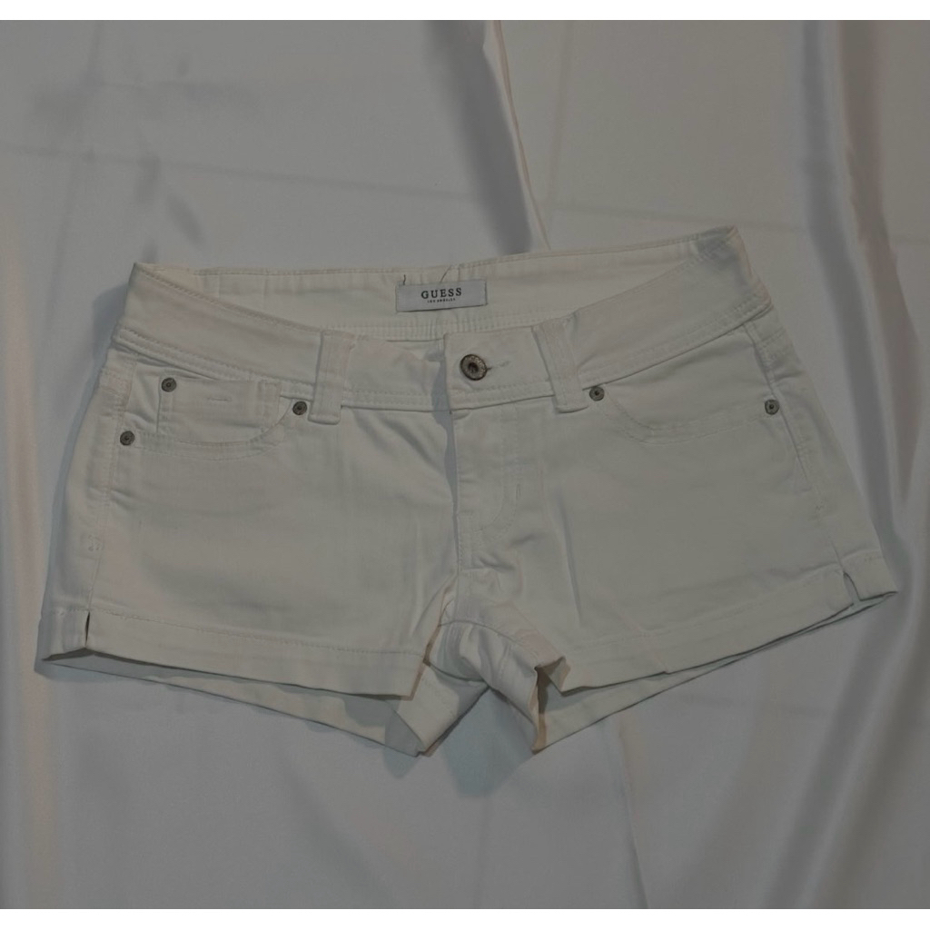 Preloved Guess White Denim Short Wanita Original – Celana Pendek Jeans Putih Casual