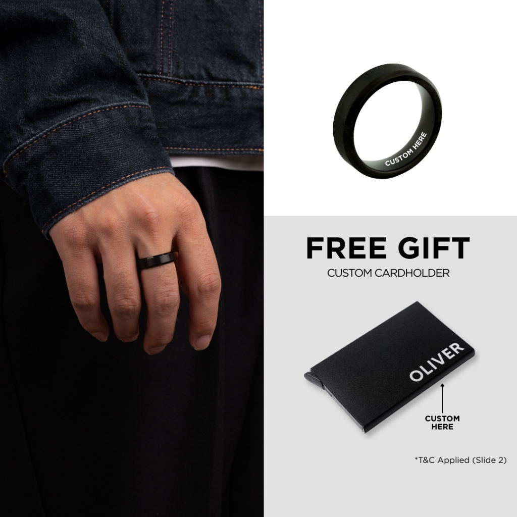 Kuze Original Cincin Tungsten Anti Gores & Anti Karat Stylish Minimalis - Lucian Ring
