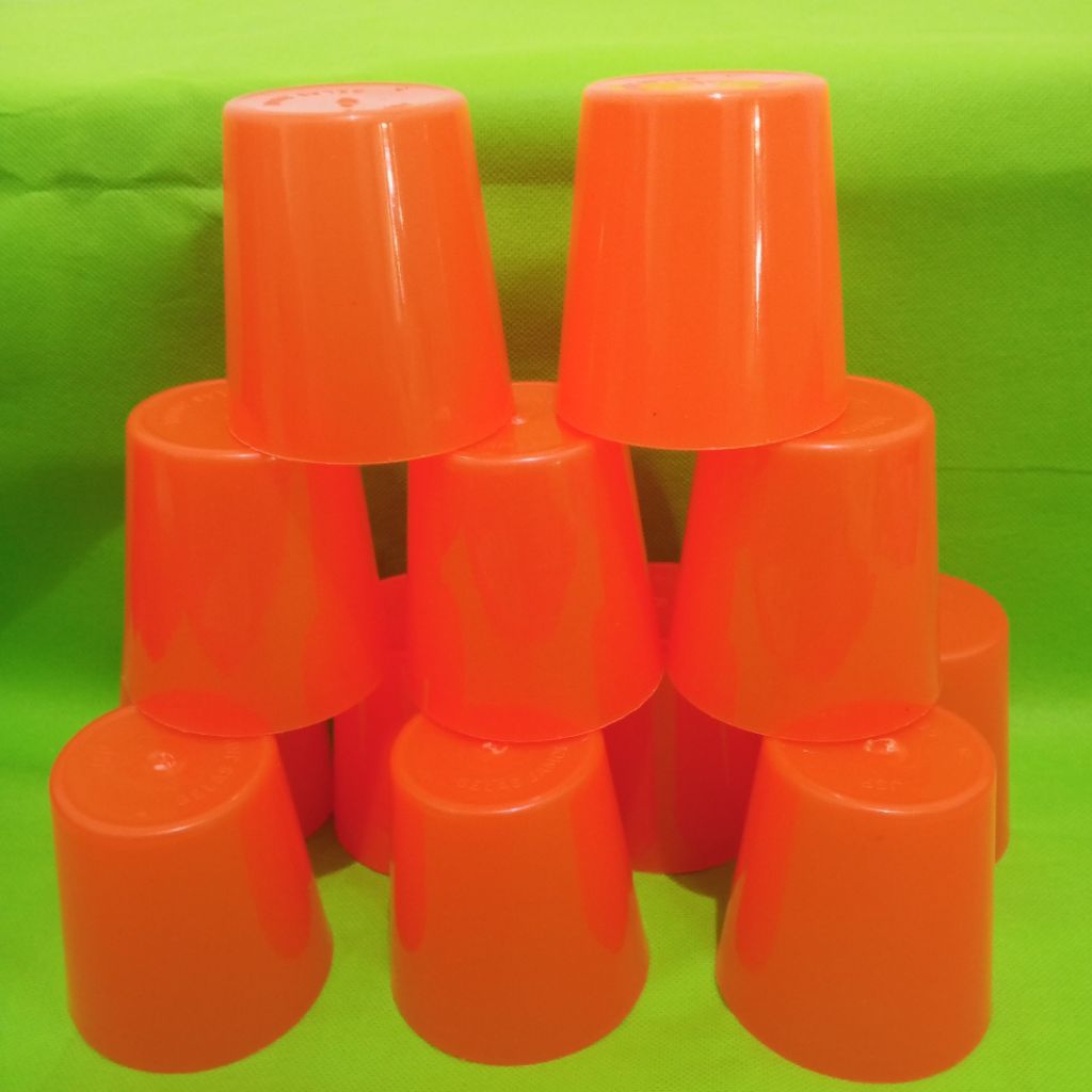 12 pcs 1 lusin gelas plastik gelas jamu tipe polos
