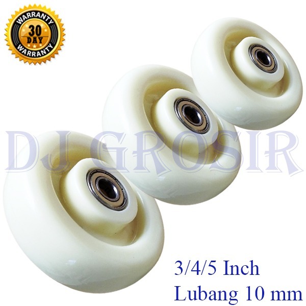 WP - Roda Nylon Wheel Only Medium Duty Double Bearing Trolley Etalase Lori 3" 4" 5" Inch - 0635