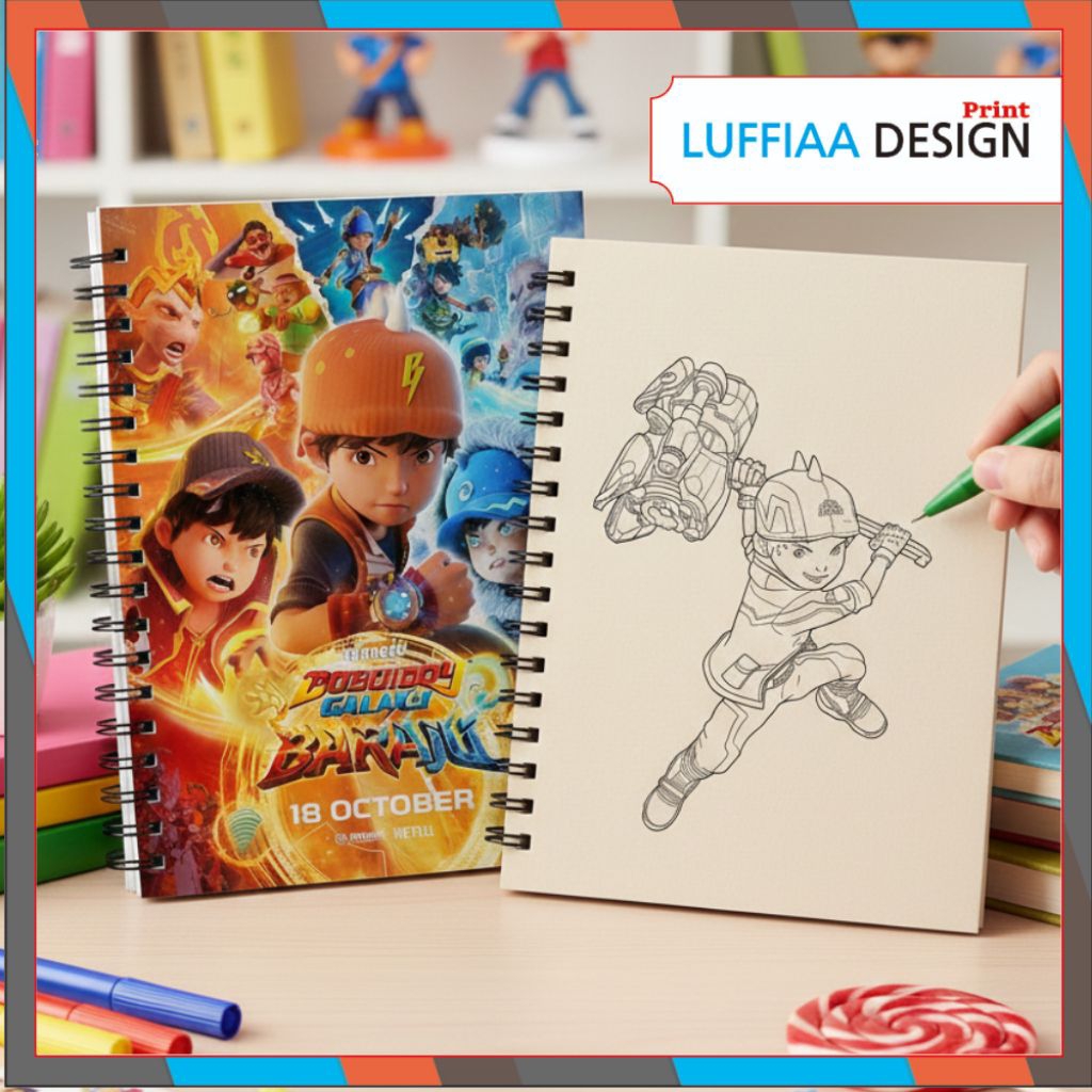 Buku mewarnai boboiboy | notebook mewarnai boboiboy | cloring page boboiboy | isi 20 gambar / edisi