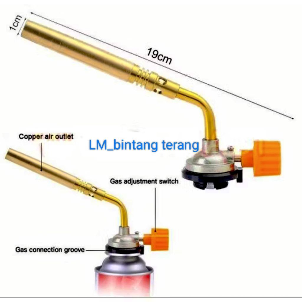 Kepala Las Gas Torch Manual Tembaga Portable