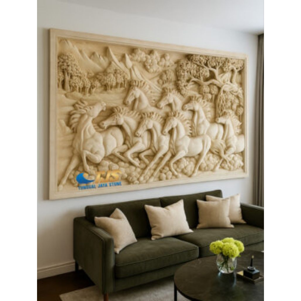 relief kuda batu alam