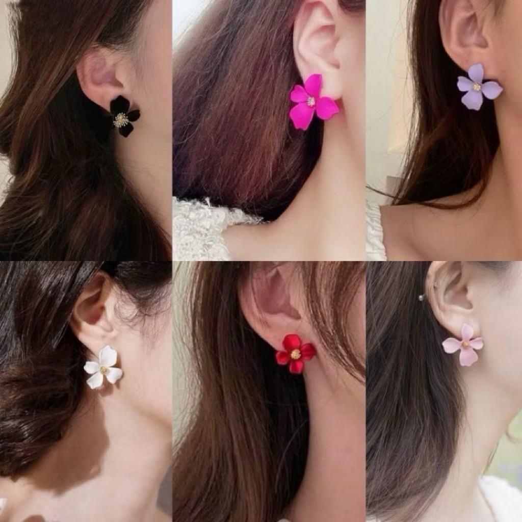 anting korean looks / giwang bunga / anting murah