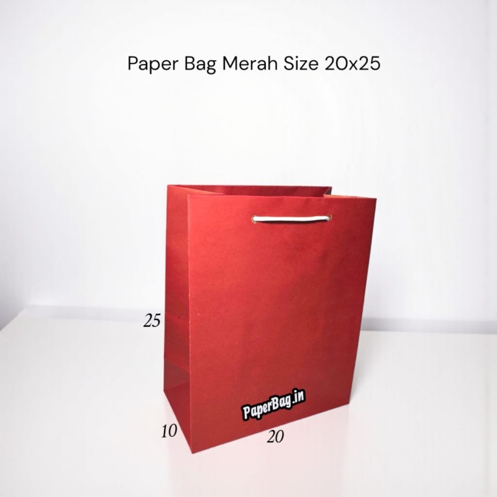 Paper Bag Merah Polos Uk 20x25