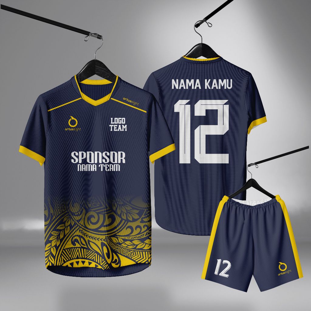 COD Gratis custom sablon nama nomor sponsor, stelan jersey futsal dan sepak bola ukuran dewasa