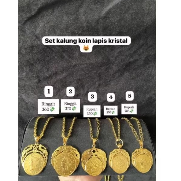Kalung koin lapis kristal tampahan|padang sidempuan