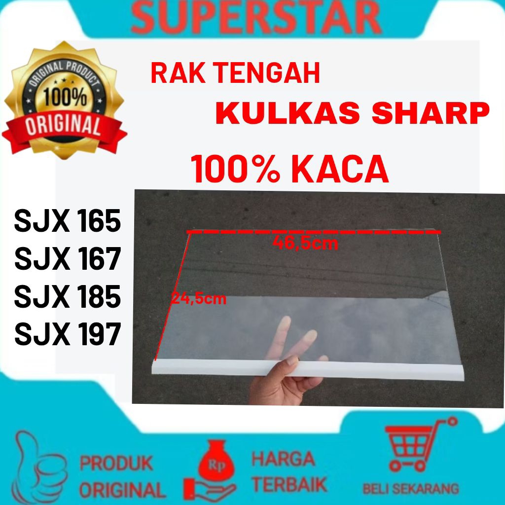 Rak kaca kulkas sharp / Rak tengah kulkas SHARP SJX 165, SJX 167, SJX 185, SJX 197