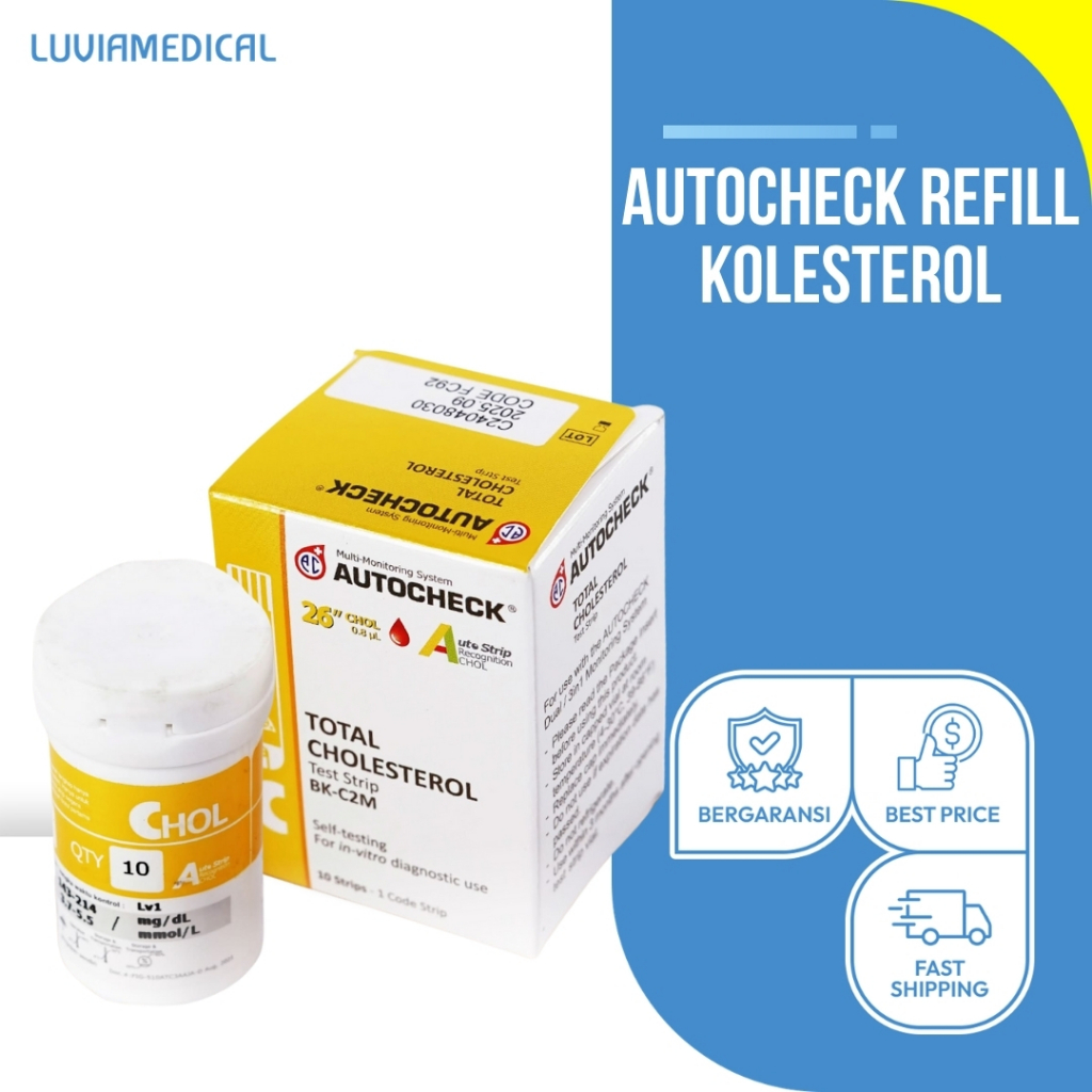 Refill Strip Kolesterol Autocheck / Strip Kolesterol Autocheck / Stik Kolesterol / Stick Autocheck /