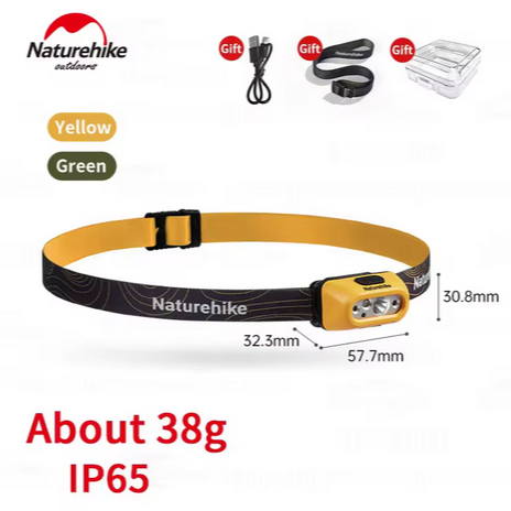 HEADLAMP 200LM ULTRALIGHT WATERPROOF IP65 NATUREHIKE CNK2300DQ023 - SENTER KEPALA OUTDOOR